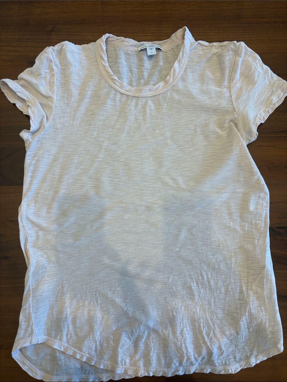 James Perse Women's Light Blush Slub Cotton Short Sleeve Tee